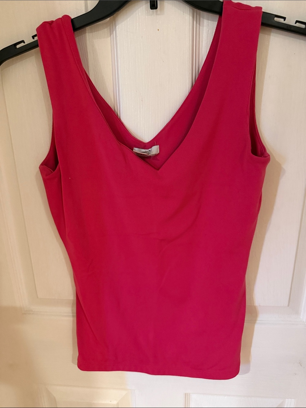 Cache Sleeveless V-Neck Tank Top in Bright Pink